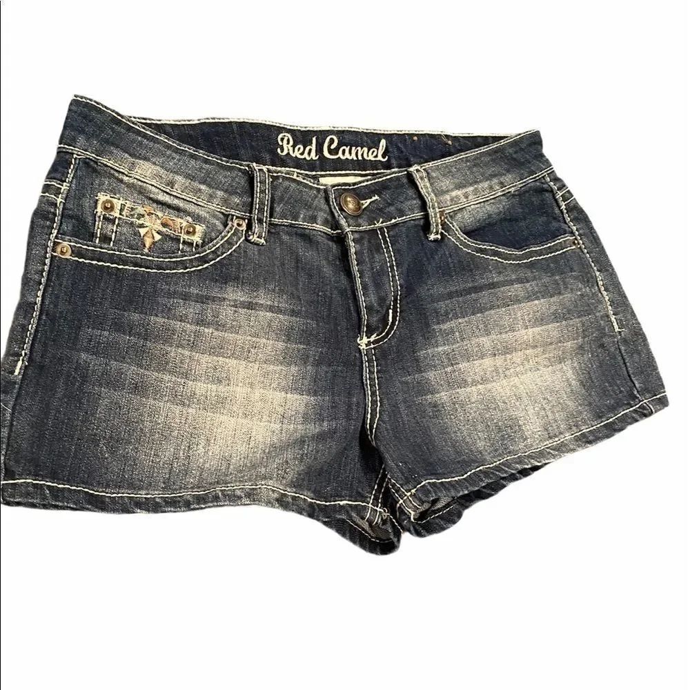 Red Camel Jean Shorts Size 11 Bling On Back Pocket
